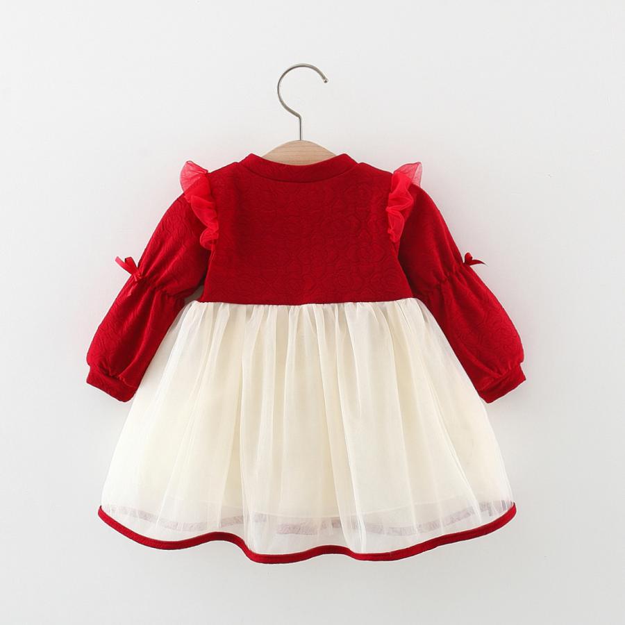 ベビー服 ワンピース 長袖 チュール リボン ドレス 女の子 80 90 100 110 赤ちゃん 子供服 | キッズ | 09