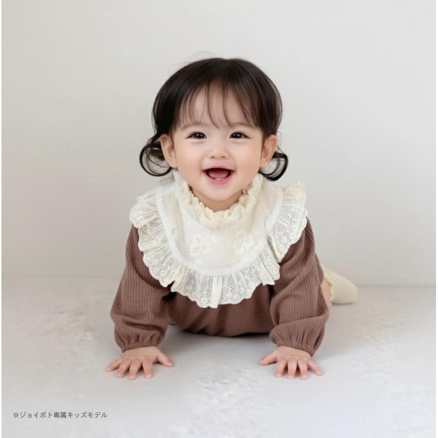 キッズ ベビー服 ロンパース 韓国風 フリル襟 ワッフル 長袖 女の子 60