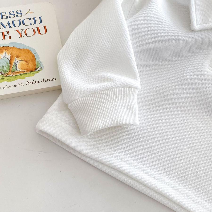 ベビー服 長袖 ポロシャツ ワンポイント刺繍 ボーダー 韓国風 トップス 男の子 女の子 70 80 90 100 110 子供服 | キッズ | 08