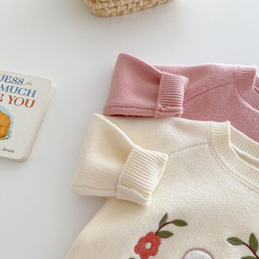 ベビー服 ニット トレーナー うさぎ 刺繍 長袖 韓国風 トップス 女の子 70 80 90 100 110 子供服 | キッズ | 09