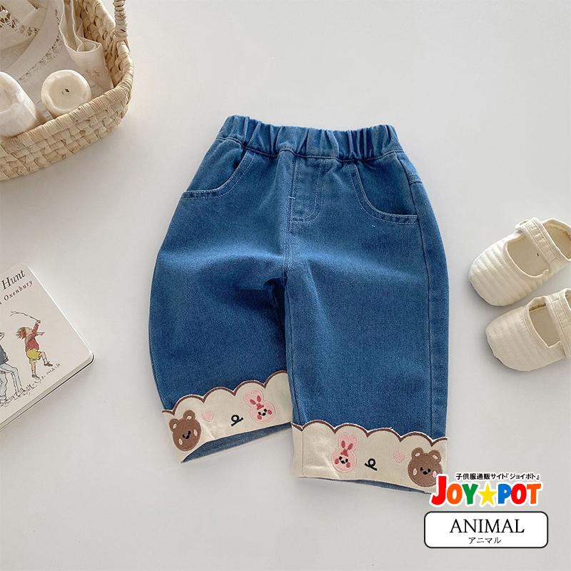 ベビー服 パンツ ズボン 韓国風 レース 花柄 アニマル ワイド 女の子 70 80 90 100 110 子供服 | キッズ | 02