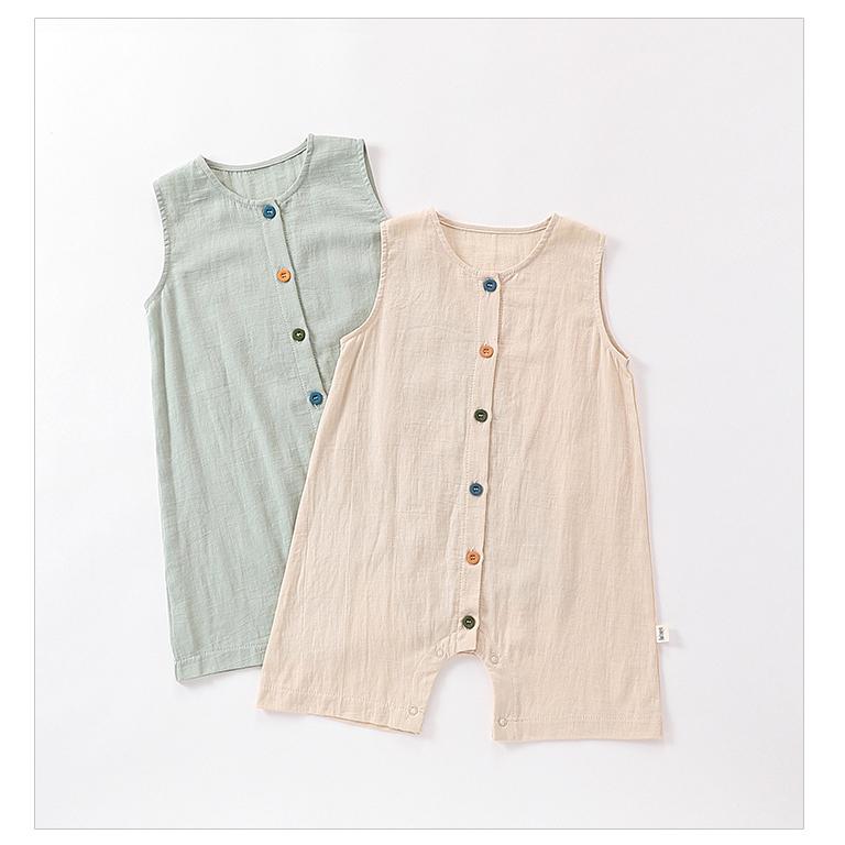 BabyDior ノースリーブロンパース　男の子　12m キッズ ベビー服 ロンパース ノースリーブ 綿100 前開き 新生児 66 73