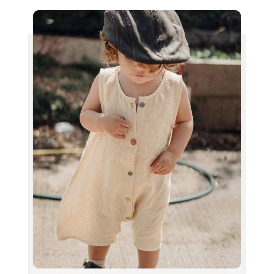 キッズ ベビー服 ロンパース ノースリーブ 綿100 前開き 新生児 66 73