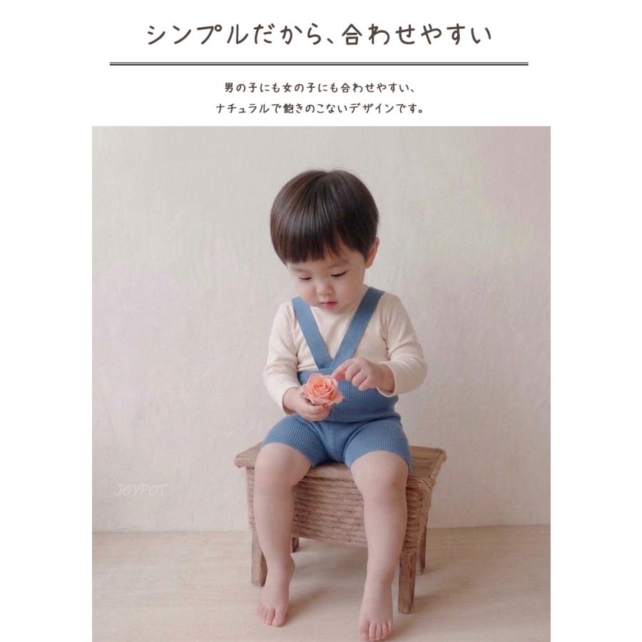 ベビー服 レギンス ショートパンツ サスペンダー付き サロペット 無地 ハイウエスト 60 70 80 90 男の子 女の子 春 夏 | キッズ | 07