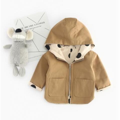 ベビー服 アウター コート ジャケット 子供服 リバーシブル ドット柄 トップス 男の子 女の子 70 80 90 100 110 | キッズ | 02