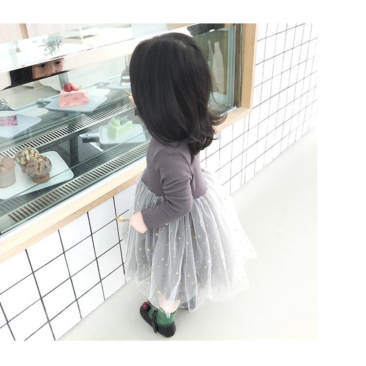 ベビー服 女の子 ワンピース 長袖 ドレス 70 80 90 100 110 子供服 チュール 星 1歳 2歳 誕生日 女のコ服 | キッズ | 14