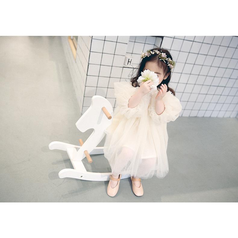 ベビー服 ドレス 女の子 70 80 90 100 110 ワンピース 長袖 子供服 フリル 春 秋 チュール 女のコ服 おしゃれ | キッズ | 07
