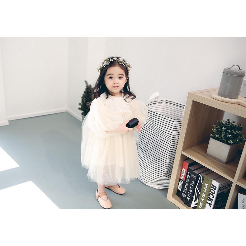 ベビー服 ドレス 女の子 70 80 90 100 110 ワンピース 長袖 子供服 フリル 春 秋 チュール 女のコ服 おしゃれ | キッズ | 08