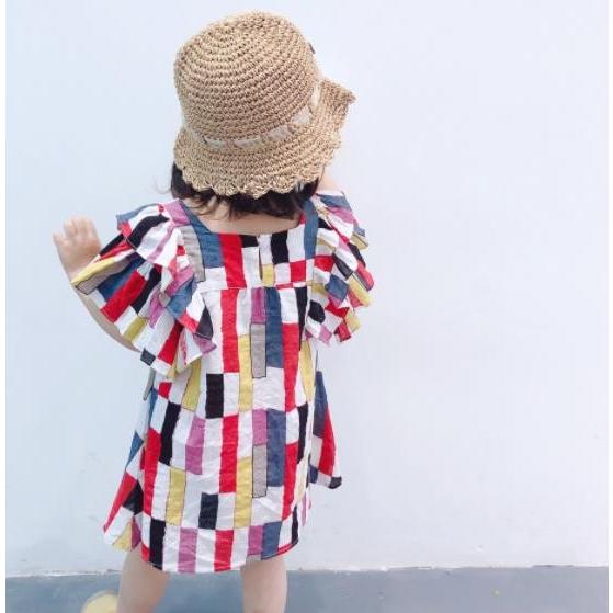 キッズ ベビー服 ワンピース 子供服 半袖 フリル おしゃれ 春 夏 膝丈 ひざ丈 カラフル 女の子 安い 80cm 90cm 100cm 110cm 1cm 130cm 8 8 Joypot ヤフーショッピング店 通販 Yahoo ショッピング