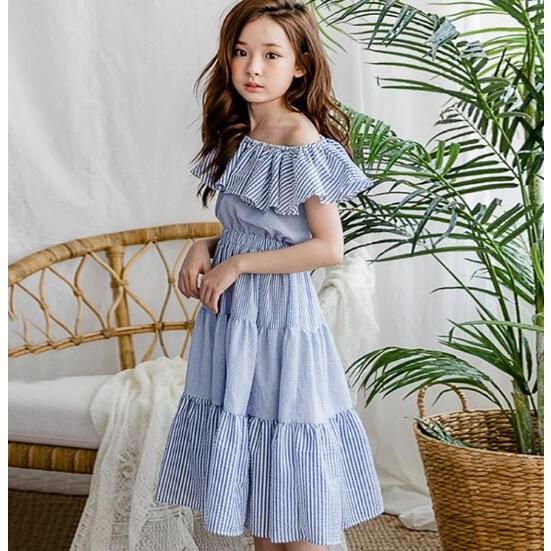 キッズ ベビー服 オフショルダー ワンピース 子供服 半袖 親子 リンクコーデ ストライプ 春 夏 ロング丈 安い 女の子 110cm 1cm 130cm 140cm 150cm 160cm 944 944 Joypot ヤフーショッピング店 通販 Yahoo ショッピング