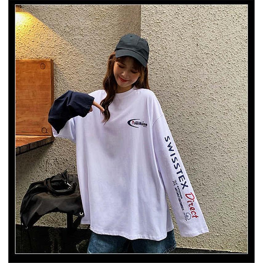 重ね着風 袖ロゴ 長袖 Tシャツ ロンt 韓国 オルチャン ストリート メンズライク Hiphop Y2k K Pop ダンス 衣装 レディース 3t 0 メール便ok 3t 0 Joyboxストリートショップ 通販 Yahoo ショッピング