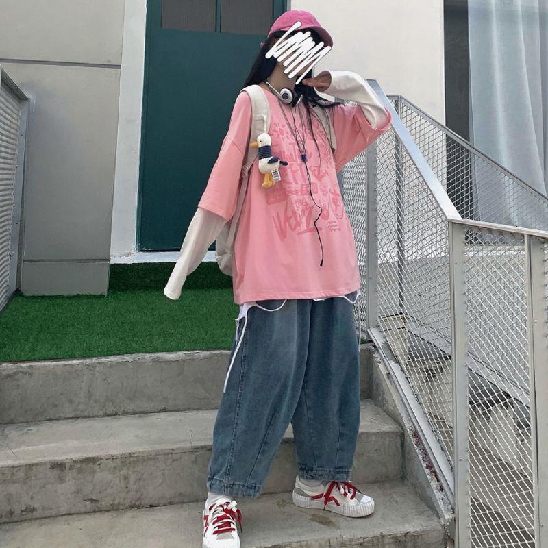 重ね着風 Tシャツ 韓国 オルチャン K Pop ダンス 衣装 Hiphop 可愛い ストリート 原宿系 長袖 ロンt レッスン着 トップス 4t 815 メール便ok 4t 815 Joyboxストリートショップ 通販 Yahoo ショッピング