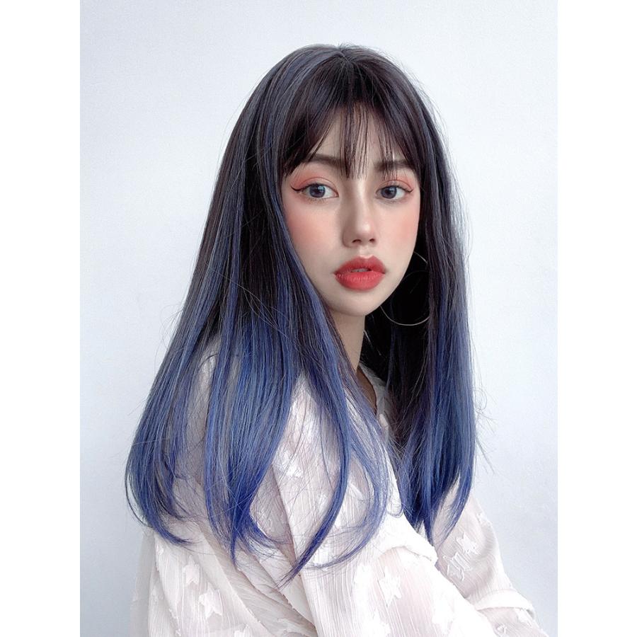 ウィッグ ロング ボブ ミディアム 前髪 韓国 派手 ストリート K Pop 仮装 青 ブルー コスプレ オルチャン 原宿系 5acc 302 5acc 302 Joyboxストリートショップ 通販 Yahoo ショッピング