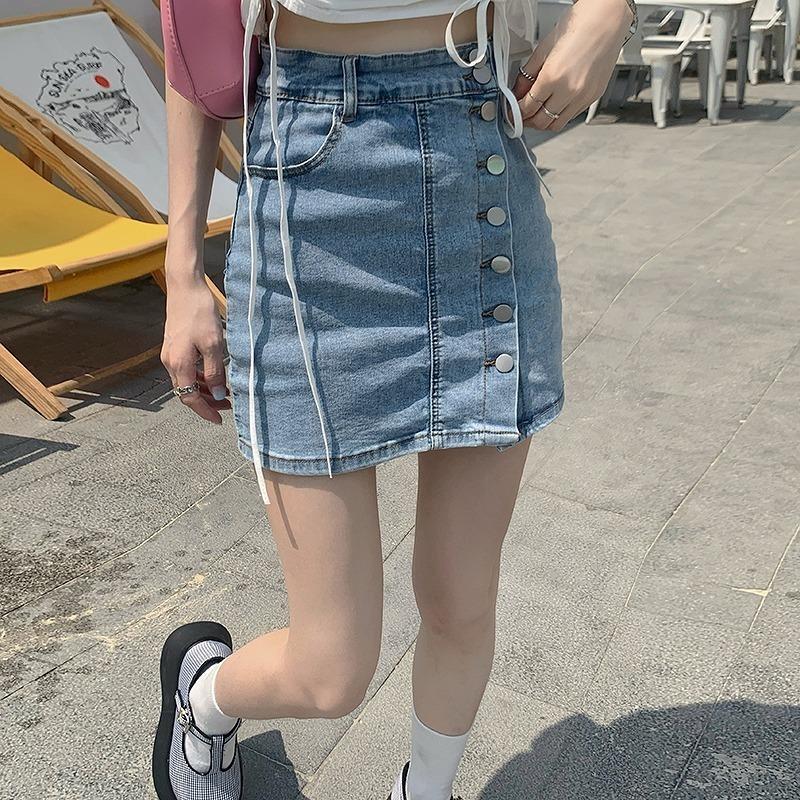 デニム タイト ミニスカート ボタン 韓国 ストリート オルチャン K Pop 原宿系 ギャル 可愛い レディース 5j 115 メール便ok 5j 115 Joyboxストリートショップ 通販 Yahoo ショッピング