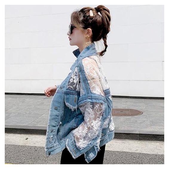 デニム ジャケット レース 刺繍 韓国 ストリート K Pop ダンス 衣装 花柄 シースルー Hiphop オルチャン 可愛い 原宿系 アウター 5j 14 5j 14 Joyboxストリートショップ 通販 Yahoo ショッピング