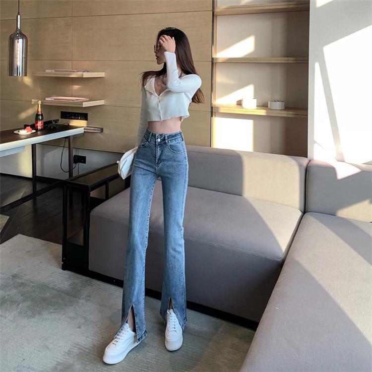 スリット デニム パンツ フレア スキニー 韓国 ストリート タイト オルチャン ダンス 衣装 K Pop Hiphop 原宿系 ジーンズ レディース 5j 253 5j 253 Joyboxストリートショップ 通販 Yahoo ショッピング