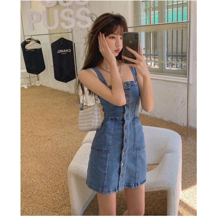 デニム キャミ ワンピース 韓国 サロペット コルセット ボタン タイト 華奢 ストリート K Pop ミニ ショート丈 オルチャン オーバーオール ノースリーブ 5j 260 5j 260 Joyboxストリートショップ 通販 Yahoo ショッピング