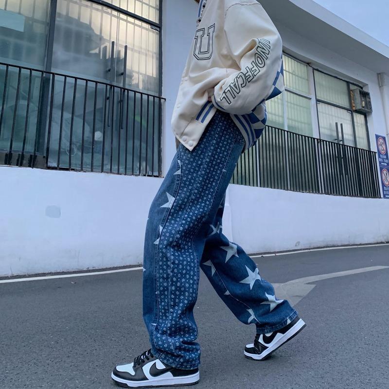 星柄 ペイズリー デニム パンツ ジーンズ 韓国 ストリート Hiphop 原宿系 Y2k K Pop ダンス 衣装 レディース 5j 468 5j 468 Joyboxストリートショップ 通販 Yahoo ショッピング