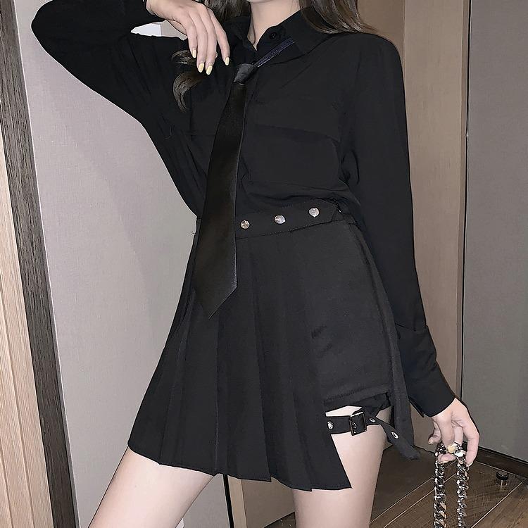 ミニ スカート ショート パンツ チェック柄 ガーターベルト 韓国