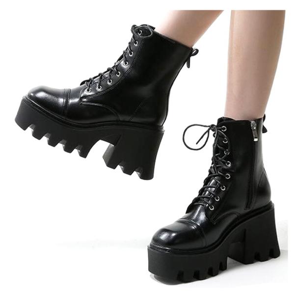 厚底 編み上げ ショート ブーツ 韓国 ストリート 原宿系 V系 Hiphop K Pop オルチャン パンク 衣装 靴 シューズ レディース 5sho 246 5sho 246 Joyboxストリートショップ 通販 Yahoo ショッピング