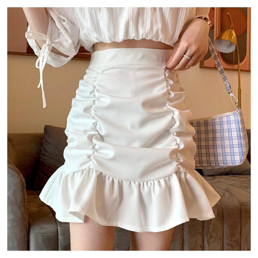 マーメイド ミニ スカート 韓国 オルチャン フリル シャーリング ストリート K Pop 原宿系 可愛い ガーリー ショート丈 無地 ボトムス 5sk 33 メール便ok 5sk 33 Joyboxストリートショップ 通販 Yahoo ショッピング