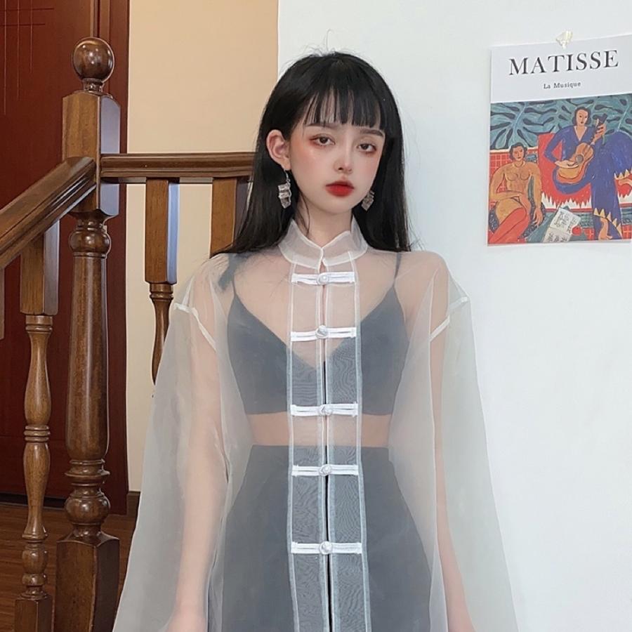 チャイナ シャツ シースルー カンフー 長袖 韓国 ダンス 衣装 ストリート オルチャン K Pop 個性 透け 重ね着 原宿系 Hiphop トップス 5t 102 メール便ok 5t 102 Joyboxストリートショップ 通販 Yahoo ショッピング