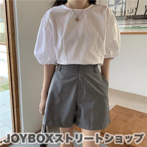 パフスリーブ ブラウス 韓国 オルチャン 半袖 ストリート ガーリー レトロ K Pop 無地 可愛い シンプルトップス 5t 109 メール便ok 5t 109 Joyboxストリートショップ 通販 Yahoo ショッピング