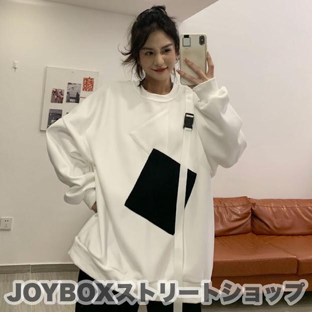 トレーナー バイカラー 韓国 ストリート オルチャン 原宿 Hiphop ストラップ ダンス 衣装 K Pop 地雷 V系 トップス 長袖 レディース 5t 1139 5t 1139 Joyboxストリートショップ 通販 Yahoo ショッピング