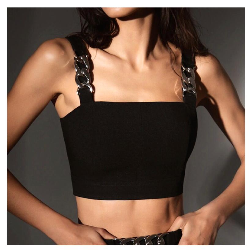 ショート丈 タンクトップ 韓国 チェーン ストリート ダンス 衣装 K Pop Hiphop V系 黒 無地 キャミ オルチャン トップス 5t 165 メール便ok 5t 165 Joyboxストリートショップ 通販 Yahoo ショッピング