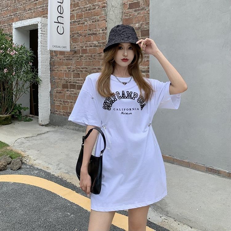 Tシャツ 韓国 ストリート チュニック ワンピース ドロスト オルチャン K Pop 原宿系 英文字 ロゴ 刺繍 ドローストリング トップス 半袖 5t 438 メール便ok 5t 438 Joyboxストリートショップ 通販 Yahoo ショッピング