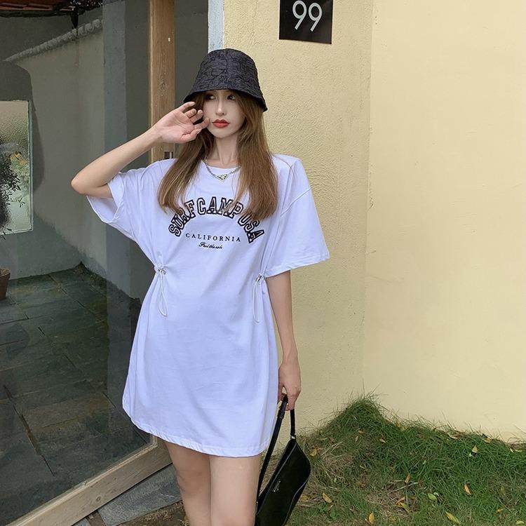 Tシャツ 韓国 ストリート チュニック ワンピース ドロスト オルチャン K Pop 原宿系 英文字 ロゴ 刺繍 ドローストリング トップス 半袖 5t 438 メール便ok 5t 438 Joyboxストリートショップ 通販 Yahoo ショッピング