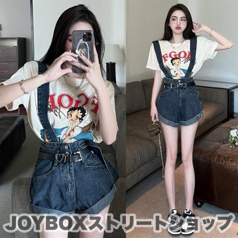 デニム サロペット ショートパンツ 韓国 ストリート Y2k Hiphop K Pop オルチャン ダンス 衣装 原宿 レディース 6j 137 6j 137 Joyboxストリートショップ 通販 Yahoo ショッピング