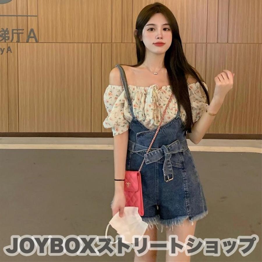 ハイウエスト デニム サロペット ショート パンツ 韓国 ストリート オルチャン Y2k K Pop Hiphop 原宿 ダンス 衣装 レディース 6j 199 6j 199 Joyboxストリートショップ 通販 Yahoo ショッピング