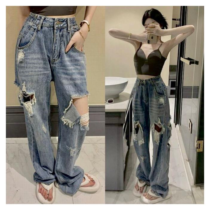クラッシュ デニム パンツ ダメージ ジーンズ 韓国 ストリート K-POP Y2K HIPHOP ダンス 衣装 原宿系 ギャル レディース  6J-207 :6J-207:JOYBOXストリートショップ - 通販 - Yahoo!ショッピング