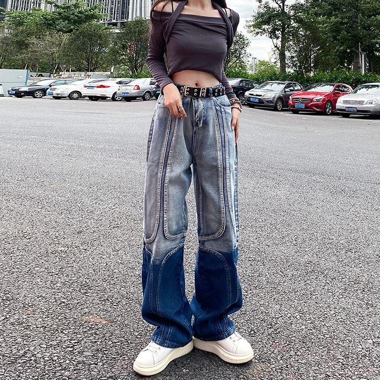デニム パンツ グラデーション ジーンズ 韓国 ストリート系 デニム パンツ グラデーション ジーンズ 韓国 ストリート系