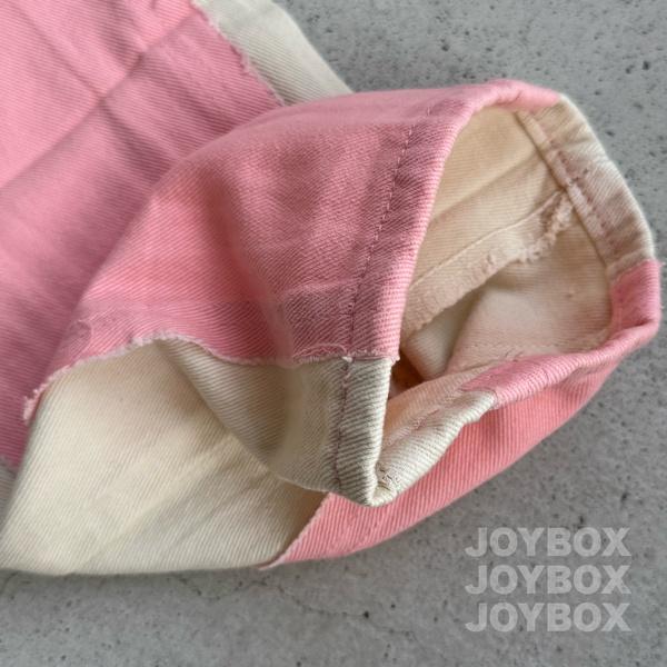 デニム パンツ ジーンズ ピンク バイカラー ライン ダメージ 切替 韓国