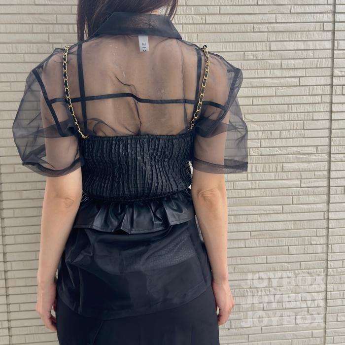 レザー ビスチェ チェーン 韓国 ストリート モード系 ダンス 衣装 K