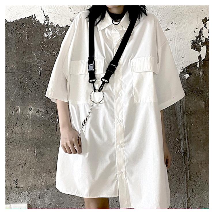 ハーネスベルト 変形 アシメ 半袖 シャツ 韓国 ストリート 原宿系 Hiphop Y2k メンズライク パンク ダンス 衣装 レディース 6t 329 メール便ok 6t 329 Joyboxストリートショップ 通販 Yahoo ショッピング