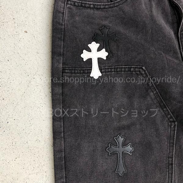 デニム パンツ クロス 十字架柄 ジーンズ 韓国 ストリート系 Y2K デニム パンツ クロス 十字架柄 ジーンズ 韓国 ストリート系 Y2K