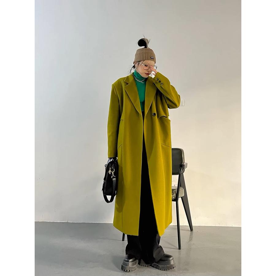 チェスター コート ロング 韓国 ストリート モード系 グランジ 秋 春