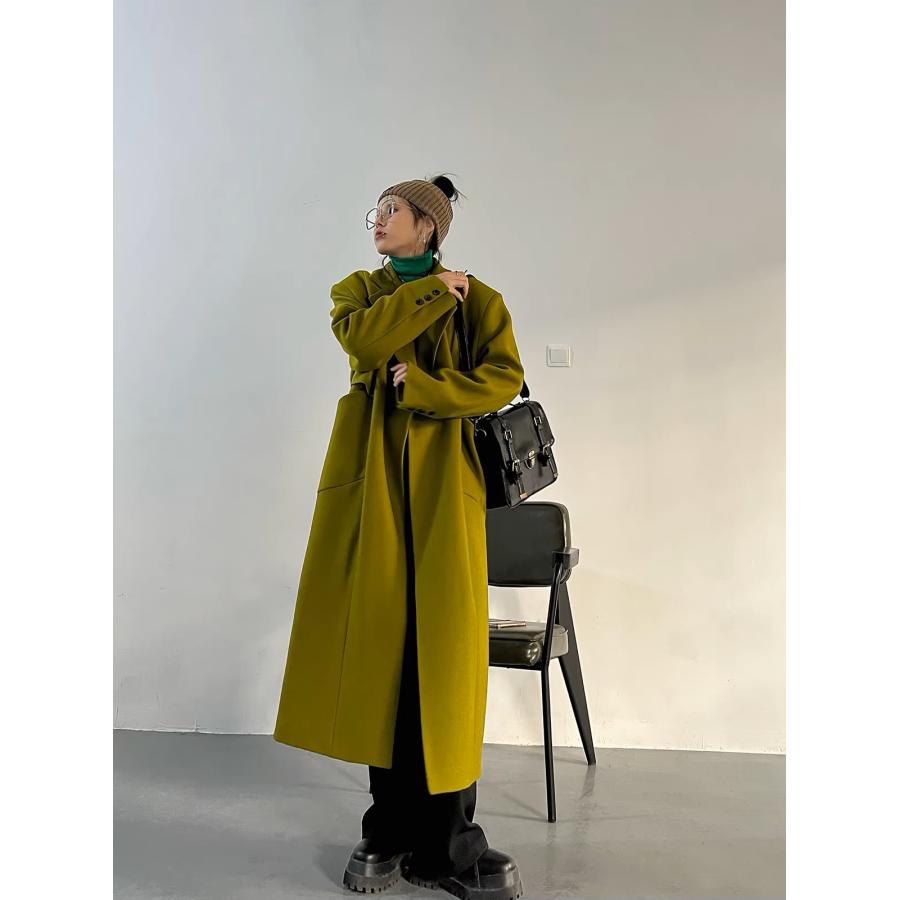 チェスター コート ロング 韓国 ストリート モード系 グランジ 秋 春
