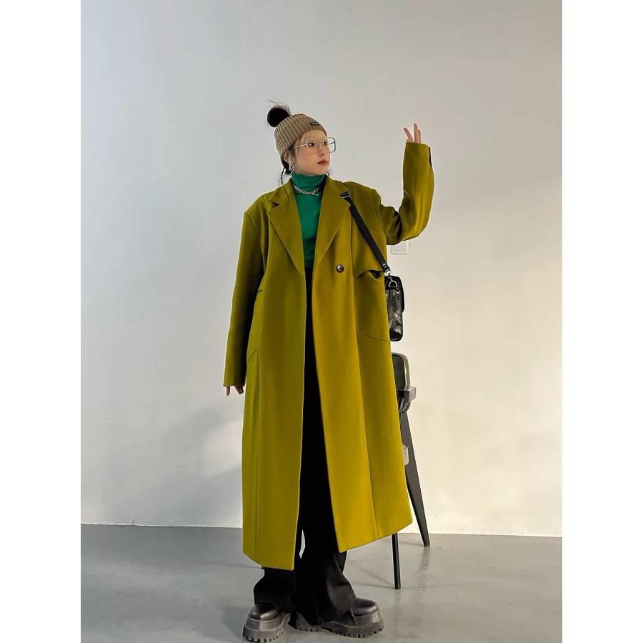 チェスター コート ロング 韓国 ストリート モード系 グランジ 秋 春