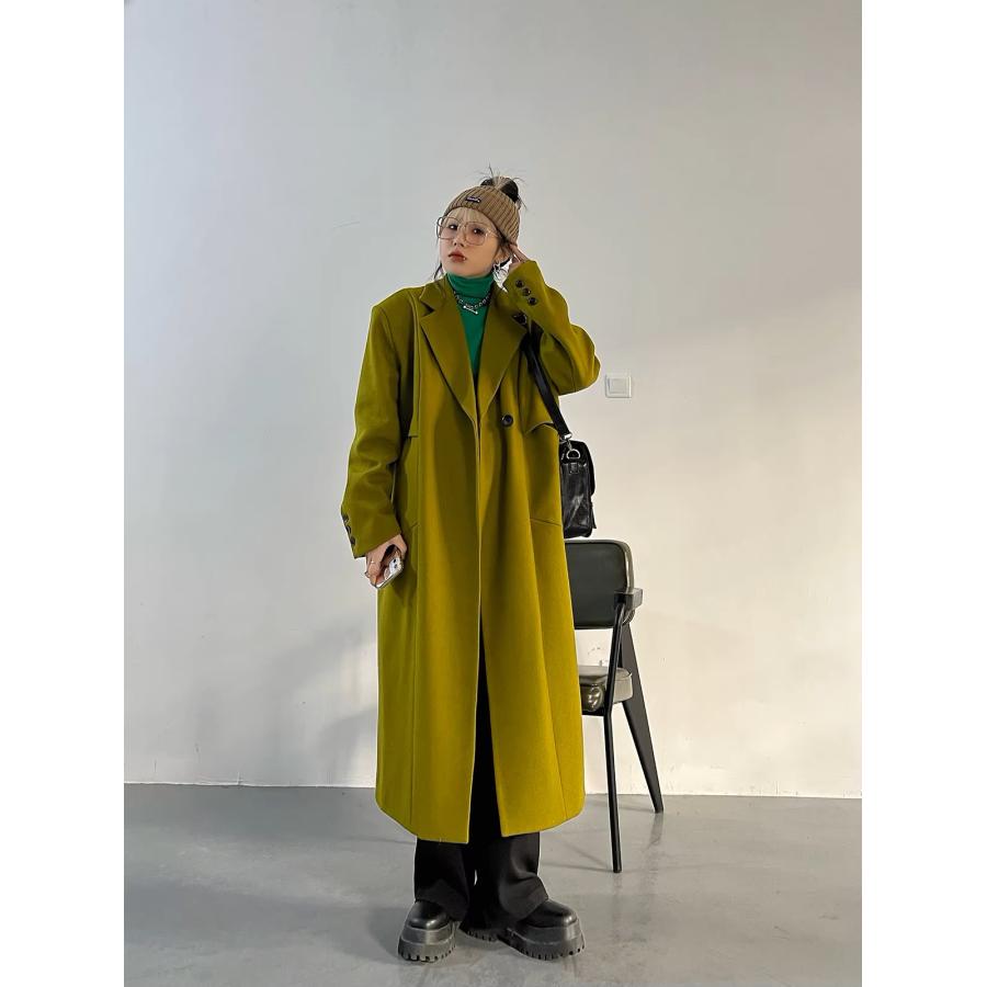 チェスター コート ロング 韓国 ストリート モード系 グランジ 秋 春