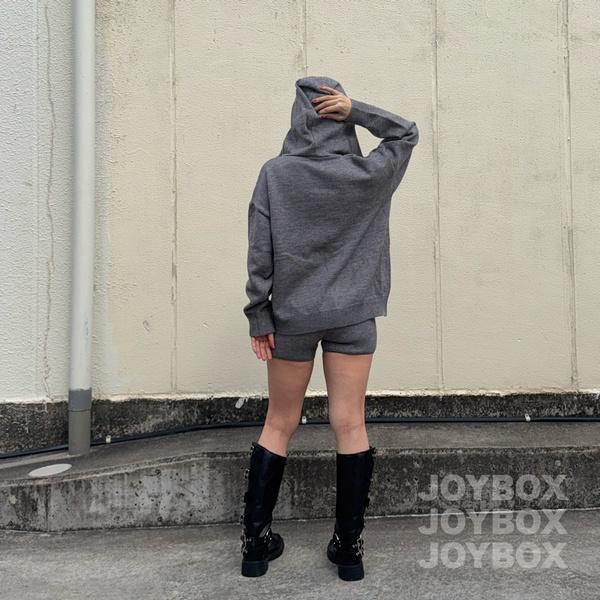 ニット パーカー セットアップ ジップアップ ショートパンツ 韓国
