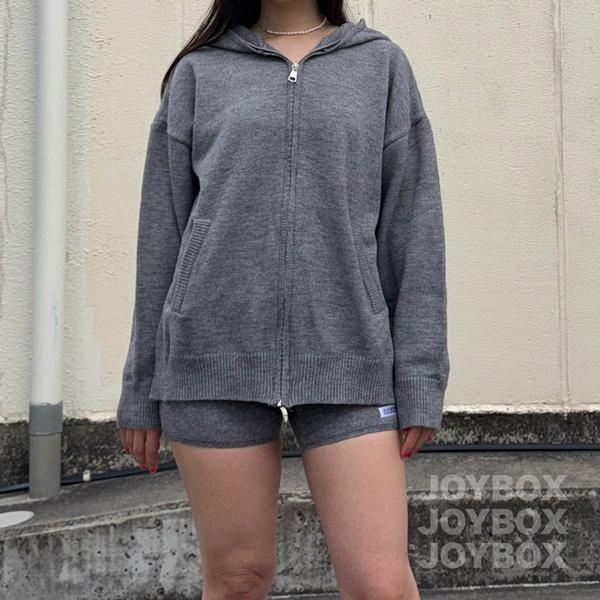 ニット パーカー セットアップ ジップアップ ショートパンツ 韓国