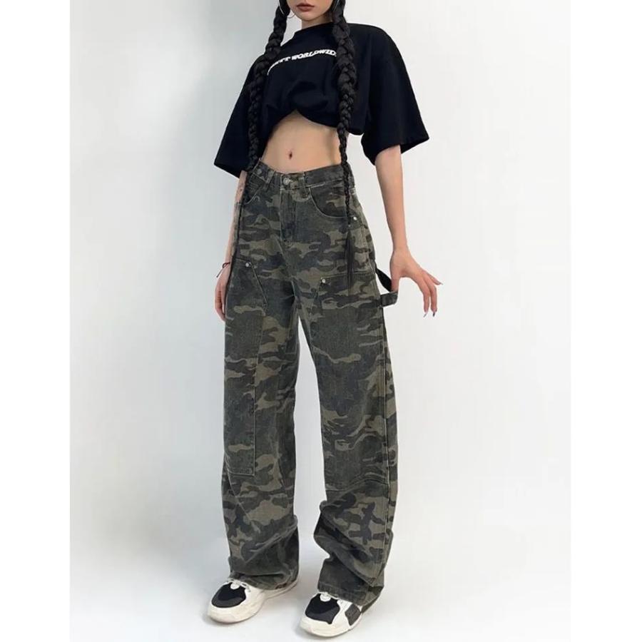 迷彩柄 ロング パンツ 韓国 ストリート系 Y2K グランジ ダンス 衣装 K-POP レディース ファッション 8PA-78 迷彩柄 ロング パンツ 韓国 ストリート系 Y2K グランジ ダンス 衣装 K-POP レディース ファッション 8PA-78