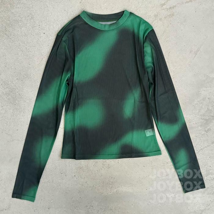 タイダイ柄 シアー メッシュ トップス 長袖 ロンT Tシャツ 韓国