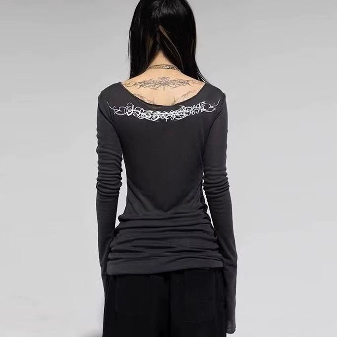 サグクラブ/トライバル フリンジ ロングスリーブTシャツ/長袖Tシャツ