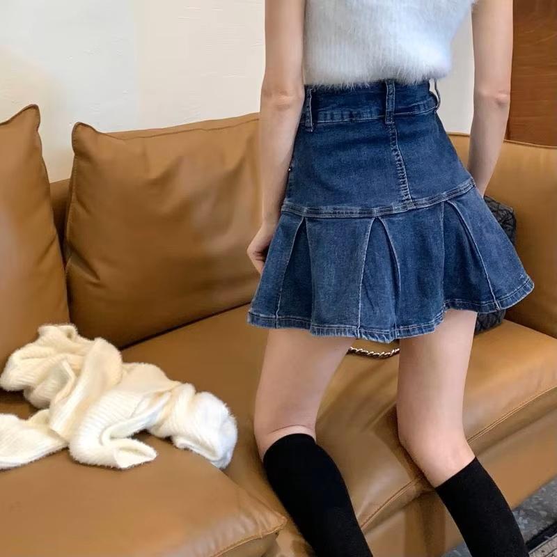 【未使用】 FR2 タグ付き ミニフレアデニムスカート Y2K プリーツ フレア デニム ミニ スカート 韓国 ストリート系 Y2K