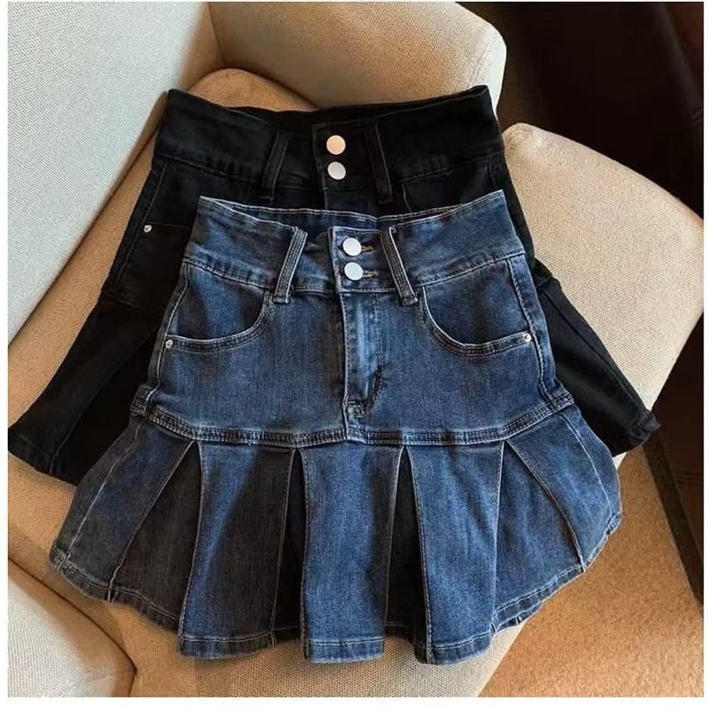 【未使用】 FR2 タグ付き ミニフレアデニムスカート Y2K プリーツ フレア デニム ミニ スカート 韓国 ストリート系 Y2K